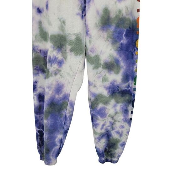 Aviator Nation Hamptons Sweatpants Sz S Logo Tie-Dye Cloud Purple Spell Out - Picture 7 of 13